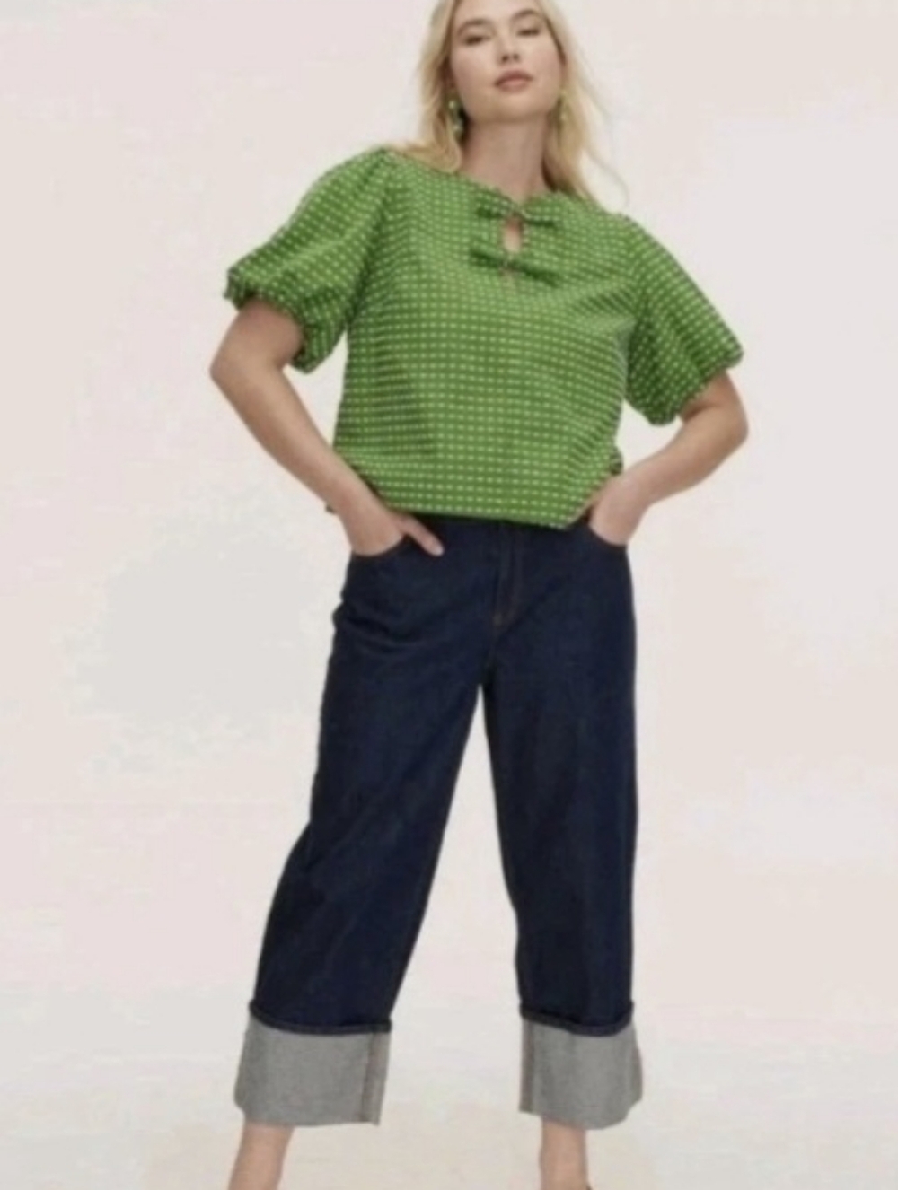 kate spade For Target Wide Leg Cuffed Jeans